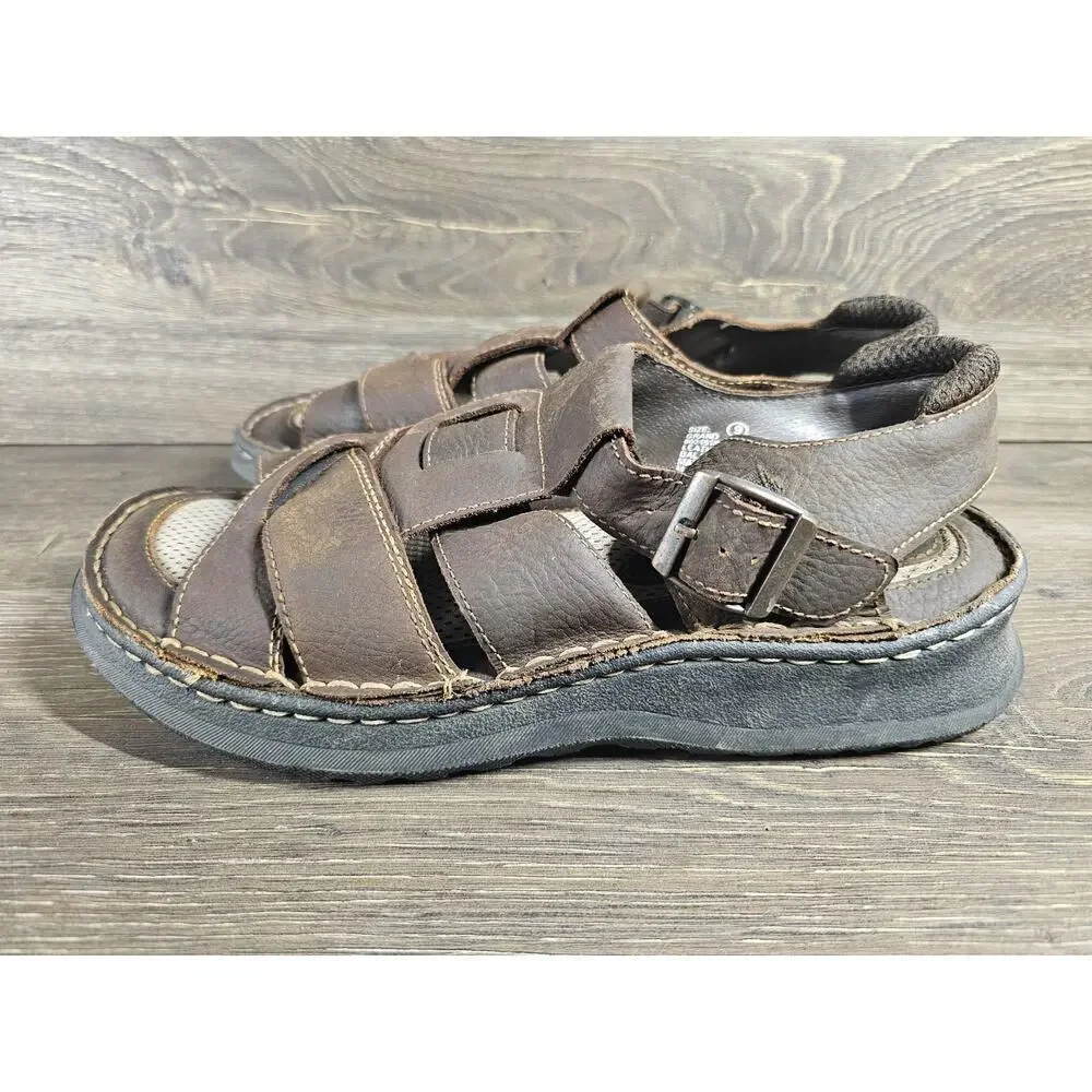 Earth Spirit Mens Fisherman Strappy Chunky Sandals Leather Mens Sz 9 - 6004818